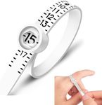 Upgraded Ring Sizer Measuring Tool with Magnifier, Reusable Finger Size Gauge Measure Tool 1-17 Jewelry Sizing Tool Tape with Magnified Glass Scale (White)