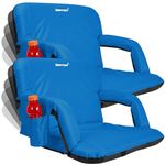 Driftsun 2 Pack Extra Wide Stadium Seats with Back Support - Deluxe Foldable Stadium Chairs for Bleachers - Folding Waterproof Sport Chair - Easy to Transport