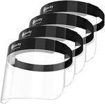 Purity Protective Kids Face Shield DuraSlim Series (Kid Size) Reusable Full PET Transparent Materials Slide Adjuster Elastic Band with Straps for Full Facial Protection - Pack of 4 - Black