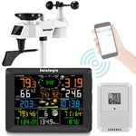 Sainlogic Professional WiFi Weather Station with Outdoor Sensor, WiFi Internet Weather Atation with 10.2 Inch Large Color Display, Synchronized Alarm, Weather Forecast (8 channels), Wunderground