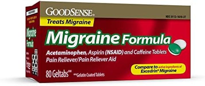 GoodSense Migraine Relief Geltabs, Acetaminophen, Aspirin (NSAID) and Caffeine, 80 Count