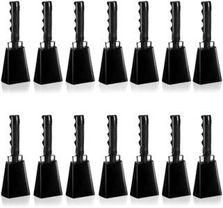 14 Pcs Large Cow Bell 9 '' Cowbell with Handle Cowbells Blue Hand Percussion Musical Instruments Alarm Call Bell Sports Events Cheering Hand Cowbells for Games Party Cheering Supplies