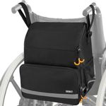 Wheelchair Bags,Wheelchair Backpack Bag,Wheelchair Bags to Hang on Back,Wheelchair Accessories Pouch Storage Bag with Thermal Insulation Pocket for Adults & Senior,Bag Only(14 x 8.5 x 15 inch)