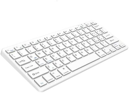 Tastiera Bluetooth per iPad, tastiera Bluetooth compatibile con iPad 10.2/9.7, iPad Pro 11/iPad Pro 12.9, iPad Air/iPad Mini/iPhone, tastiera wireless Bluetooth per Windows, iOS, Android,Bianco