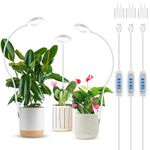 Xuligron Plant Light for Indoor Plants, Clip on Plant Lights for Indoor Growing Full Spectrum, Halo Plant Grow Light 3 Pack with 360° Gooseneck, 6/12/16H Timer, 3 Light Modes for Small Plants