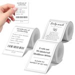 NIIMBOT Labels 3 Rolls Set for B1/B21/B3S Sticker Printer, 50x80mm (1.97'' x 3.15'') 95 Labels/Roll, Refill Labeling Tape for Home School Office Small Business (White)