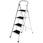 Home Vida 4-Step Steel Portable Folding Heavy Duty Anti Slip Step Ladder For DIY and Gardening, 150 KG Max Capacity