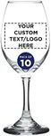 Custom Rioja Wine Glasses with Stem 10 oz. Set of 10, Personalized Bulk Pack - Color Bottom, Perfect for Wedding, Party Favors, Birthday, Bridal Shower Gifts - Clear