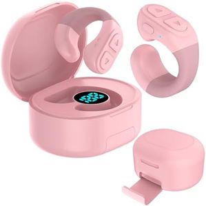 SSOBZELR Tiktok Trending Bluetooth Smart Scrolling Ring Kindle App Remote Page Turner with Cell Phone Stands Wireless Camera Shutter Selfie Button - Compatible with iPhone Ipad Android（Light Pink）