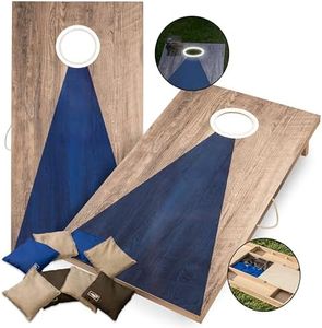 Triumph Sports 2x4 and 2x3 Solid Wood Premium Cornhole Sets - LED Options Available - 8 Bean Bag Toss Bags and Cornhole Boards Included