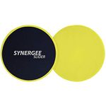 Synergee Yellow Core Sliders. Dual Sided Use on Carpet or Hardwood Floors. Abdominal Exercise Equipment