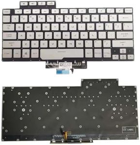 Laptop Keyboard Compatible with ASUS ROG Zephyrus G14 GA401 GA401U Silver US Backlit