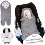 SWADDYL Car seat Blankets for Babies - Baby Footmuff - Carseat Swaddle Blanket - Stroller Bunting Bag for Infants - Baby Newborn Winter Gear (Grey/White)