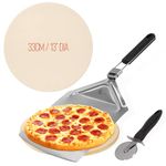 SEDOL Pizza Stone - 33cm Round Cordierite Pizza Stone for Oven with Stainless Steel Pizza Peel - Baking Stone for Pizza, Bread, Pies, Calzone and More - Multipurpose Pizza Stone for BBQ, Oven & Grill