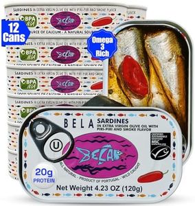 BELA Wild Caught Portuguese Sardines - Lightly Smoked and Marinated in Piri Piri Flavored Extra Virgin Olive Oil | 4.25 Oz (Pack of 12) | All Natural, High Protein, Hand Selected, Sea Salted, & Omega 3 Rich