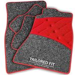 Car Mats FOR Vauxhall Insignia 2008-2013 Anthracite Carpet & Red Ribbed Trim & Red Full Width Heel Pad [SAPP-1176]