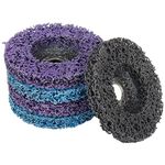 BaiNuo 4-Inch Poly Stripping Wheels - Paint Rust Removal Abrasive Disc Set for Angle Grinder - Steel, Aluminum, Copper, Plastic, Wood Paint Stripper Discs 5Pcs (Black/Purple/Black)