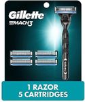 Gillette Mach3 Men's Razor Handle + 5 Blade Refills