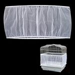 Universal Bird Cage Seed Catcher, Elasticity Airy Gauze Guard Net Cover, Soft Parrot Mesh Skirt Cover, for Round Square Cages (White,L)