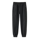 HIBETY Boys' Performance Track Pants: Moisture-Wicking and Breathable with Adjustable Elastic Waistband-Black-XL