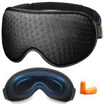 Weighted Eye Mask for Sleeping - Sleep Mask for Women Men, Blackout Eye Cover for Lash Extension, Comfortable and Memory Foam Blindfold, Sleeping Mask for Travel, Airplane, Night(Black)