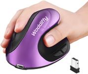 Woddlffy Ergonomic Mouse Wireless,Souris Sans Fil Rechargeable Verticale Mouse with 6 Buttons 1000/1200/1600 DPI Small Mouse for Laptop PC (Purple,Right Handed)