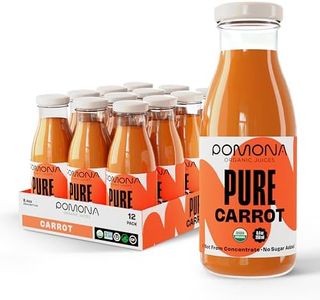 Pomona Organic Carrot Juice, Cold Pressed USDA Organic Juices, 100% Carrots, No Added Sugar, Not From Concentrate, Vegan, Kosher, Non GMO, Pasteurized, 8.4 Ounce (Pack of 12)