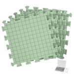 CraftyManor 5 PCS Blocking Mats for Knitting & Crochet Projects, Crochet Blocking Mat with 50 T- Pins, Knitting Board and Pins (Green 5PCS)