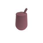 ezpz Mini Cup + Straw Training System - 100% Silicone Training Cup for Infants + Toddlers/Baby - Designed by a Pediatric Feeding Specialist - Non-Slip, Weighted Base & Tactile Bumps - 9 Months+(Mauve)