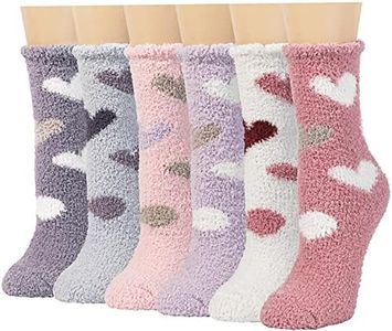 Horuru Fuzzy Socks for Women Fluffy Cozy Slipper Socks Fall Halloween Christmas Gifts Pumpkin Slippers