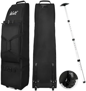 WOLT | Golf Travel Bag with Anti-Impact Support System - Soft Padded Golf Travel Case for Airlines, 900D Heavy Duty Oxford Fabric Golf Travel Cover with Wheels (Black)