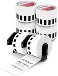 enKo - Compatible for Brother DK-2205 Labels Continuous (2.4 Inch x 100 Feet) Paper Roll Tape - 6 Rolls + 2 Refillable Cartridges