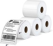 POLONO Genuine 4"x6" Direct Thermal Shipping Label, Perforated Postage Shipping Labels Compatible with POLONO PL60, PL70E and PL420 Label Printer, Permanent Adhesive, Commercial Grade, 880 Pack/4 Roll