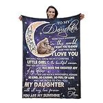 Achort Personalized Flannel Throw Blanket Letter Printed Quilts Soft Bed Love Message Letter Blanket Gifts Air Mail Blanket Couples Birthday Christmas Halloween Decorations 59 * 79 in (To Daughter 2)