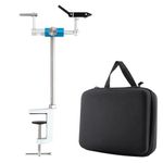 Dr.Fish Aluminum Alloy Fly Vise with Portable Case, 360° Rotation, C-Clamp Mount, Stainless Steel Stem, CNC Aluminum Arm, 40Cr Jaws, Holds Hooks 28 to 10/0, Perfect for Beginners and Experienced Tiers