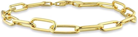 Abbie+Cleo Italian 925 Sterling Silver Paperclip Link Bracelet - for Men & Women - 3.5mm, 5mm, 6mm - Available in Sterling Silver, Yellow Gold Plated Sterling Silver or Rose Gold Plated Sterling