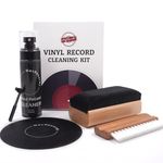 MayRecords Vinyl Record Cleaning Kit - Complete 5-in-1 -Includes Vinyl Record Cleaner Solution-Velvet Brush-Microfiber Brush-Stylus Brush-Label Protector Pouch-Care for Your Vinyl Collection