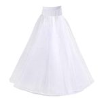 Kitty Fashion Women's Petticoat Underskirt 2 Layer Hoop Skirt (White)