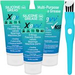 XBVV Food Grade Silicone Lubricating Plumber Grease for Waterproof Faucet Pool Filter O Ring 3-Pack 1 oz Tube with Brush