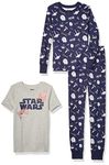 Amazon Essentials Disney | Marvel | Star Wars Toddler Boys' Pyjama Set (Previously Spotted Zebra), Pack of 2, Grey/Navy Star Wars, 5 Years