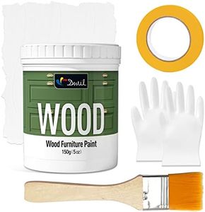 DWIL Matte Finish Furniture Paint - 5 Oz Wood Paint for Cabinets, Doors, Tables, and Dressers Refinishing - Water-Based, Non-Toxic & Odorless, Easy to Apply(White)-Trial Pack