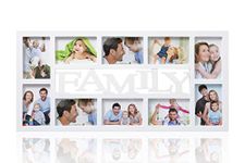 Arpan Family Multi Aperture Photo Picture Frame - Holds 10 X 6''X4'' Photos (White Family)