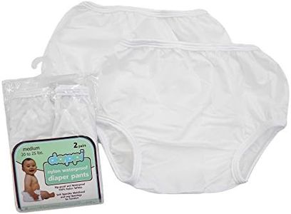 Dappi Waterproof 100% Nylon Diaper Pants, White, Medium Fits 20-25 pounds (2 Count)