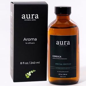 A U R A - Corsica Fragrance Oil for Waterless Scent Diffuser - Inspired by M.F.K- Baccarat Rouge | (8 fl oz, 240 ml) Pure Essential Oil Blends for Aromatherapy Diffuser & Hotel Collection Oil Diffuser