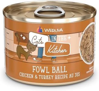 Weruva Cats in The Kitchen, Fowl Ball with Chicken & Turkey Au Jus Cat Food, 6oz Can (Pack of 24)