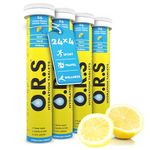 O.R.S Hydration Tablet with Electrolytes for Rehydration, Wellness, Travel, Sports & Recovery | Vegan, Gluten-Free & Low-Calorie Electrolyte Tablets with Natural Lemon Flavour, 96 Tablets