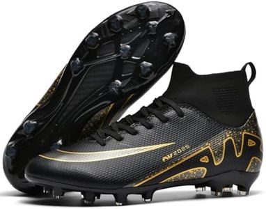 WOWEI Crampons de Foot Homme Professionnel Chaussures de Football Garçons Homme High Top Spikes de Foot Antidérapant Entrainement Chaussures (Fuss-9, 43EU)