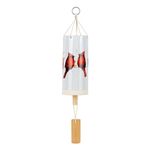 DEMDACO Dean Crouser Collection Watercolor Regal Red Cardinals On A Wire 7 x 3 Stoneware Beech, Bamboo, and Stainless Steel Outdoor Garden Wind Chime Noisemaker