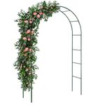 Albert Austin 1x Metal Garden Arch 2.4M Rose Arch Strong and Durable Perfect for Outdoor Garden Lawn Courtyard Climbing Archway Wedding Christmas Decorations Roses and Flowers Garden Arch