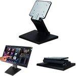 yeshine Adjustable LCD Monitor Stand Metal Folding Monitor Stand Touch Screen Monitor Desk Bracket with VESA Hole 75x75mm&100x100mm All in One PC Stand Single Monitor Stand Mount(Black)